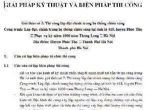 Thuyết minh biện pháp thi công chiếu sáng đô thị