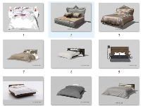Tổng hợp 19 mẫu giường model sketchup