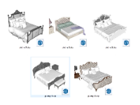 Tổng hợp 5 mẫu thiết kế giường tân cổ điển sketchup
