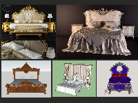Tổng hợp các mẫu giường Tân cổ điển file sketchup cực đẹp