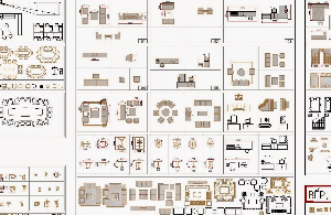 Tổng hợp thư viện cad đồ đạc, giường tủ, cây cối, xe, người.