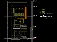 Triển khai chi tiết kiến trúc nhà phố 3 tầng 5x20m ( Thiết kế triển khai nội thất và ngoại thất : mặt đứng, mặt cắt , trần , đèn và vật dụng nội thất).