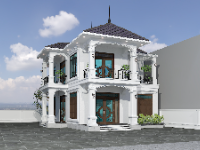 Trọn bộ bản vẽ file Autocad ảnh 3D Biệt thự mái Nhật 2 tầng kích thước 8.5x12.5m
