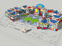 Trường mầm non 3 tầng, kích thước 75x41m phong cách lego độc đáo