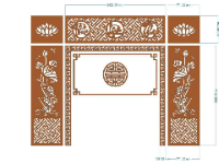 Vách ngăn hoa sen phúc lộc thọ dxf 2d