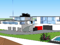 Villa có hồ bơi,nhà 3 tầng file su,Villa hồ bơi file sketchup