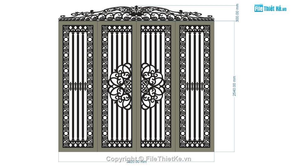 mẫu cổng 4 cánh,cổng 4 cánh cnc,mẫu cnc cổng