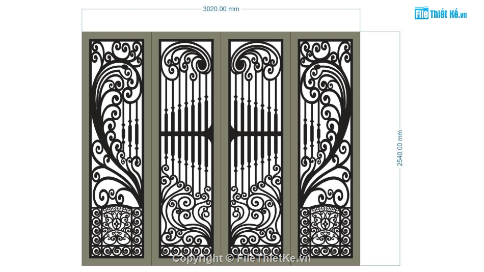 mẫu cổng 4 cánh,cổng 4 cánh cnc,mẫu cnc cổng