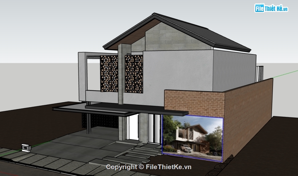 biệt thự 2 tầng file su,File sketchup biệt thự 2 tầng,Model su biệt thự 2 tầng,file sketchup  biệt thự 2 tầng