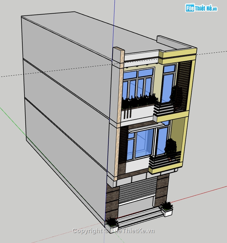 Nhà phố 3 tầng file su,File sketchup Nhà phố 3 tầng,model su Nhà phố 3 tầng,file su Nhà phố 3 tầng