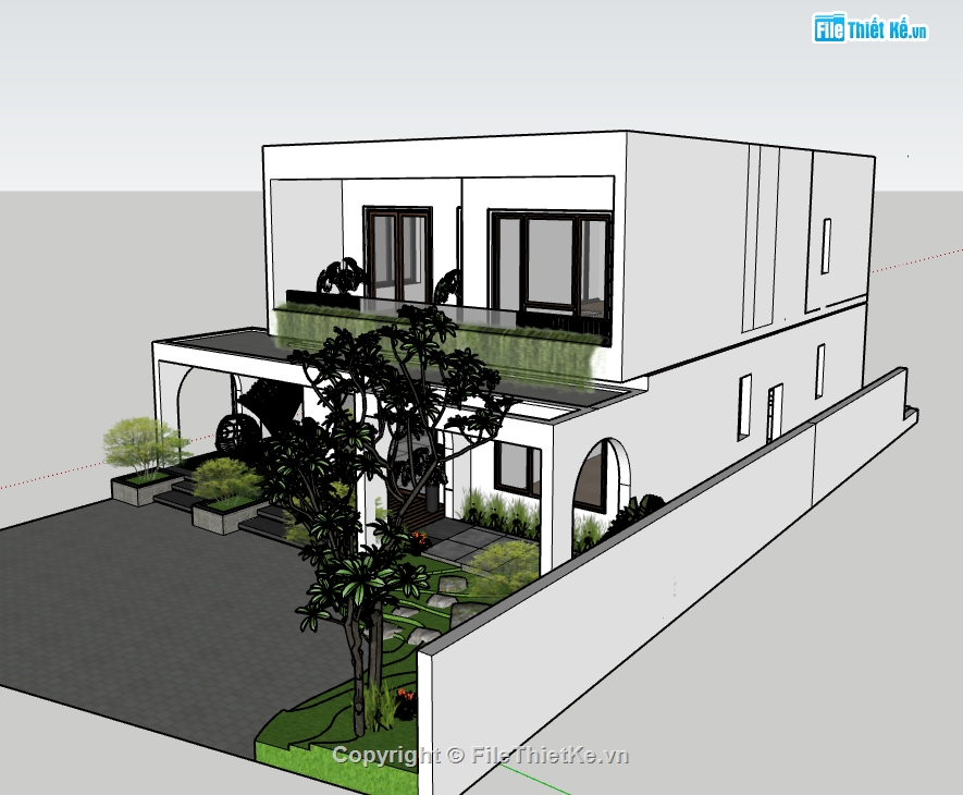 File su nhà phố 2 tầng,model su nhà phố 2 tầng,file sketchup nhà phố 2 tầng,model sketchup nhà phố 2 tầng