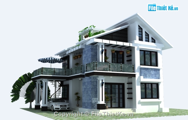 biệt thự vườn,3DSMAX BIỆT THỰ 2 TẦNG,thiết kế biệt thự 2 tầng,mẫu biệt thự 2 tầng