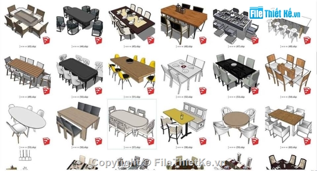 ghế và bàn,bàn ghế 3D,mẫu bàn ghế,SU bàn ghế,sketchup bàn ghế