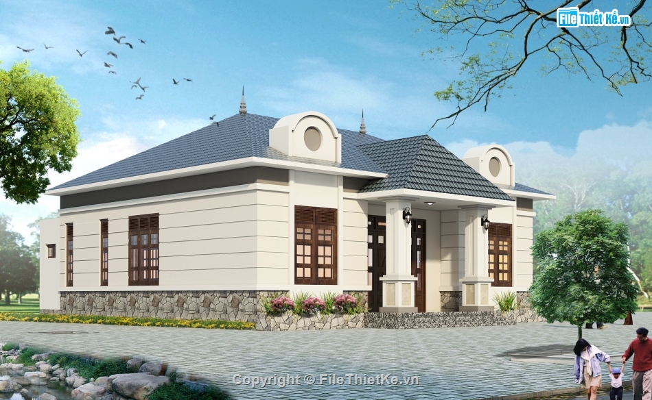 phối cảnh nhà,nhà cấp 4-1 tầng đẹp,biệt thự 1 tầng mái nhật,kiến trúc nhà cấp 1,Nhà 1 tầng mái nhật,Nhà vuông 1 tầng