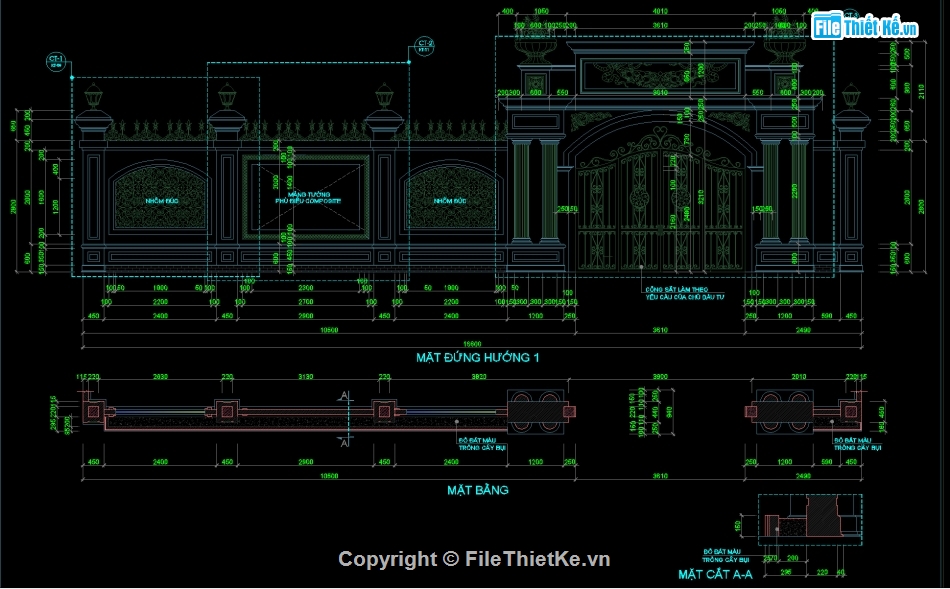 Thiết kế cổng biệt thự,File cad hàng rào biệt thự,Thiết kế hàng rào  biệt thự,file cad cổng biệt thự,Bản vẽ cổng biệt thự,bản vẽ hàng rào biệt thự