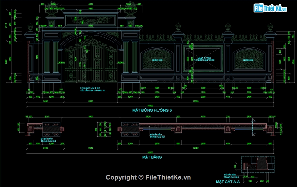 Thiết kế cổng biệt thự,File cad hàng rào biệt thự,Thiết kế hàng rào  biệt thự,file cad cổng biệt thự,Bản vẽ cổng biệt thự,bản vẽ hàng rào biệt thự