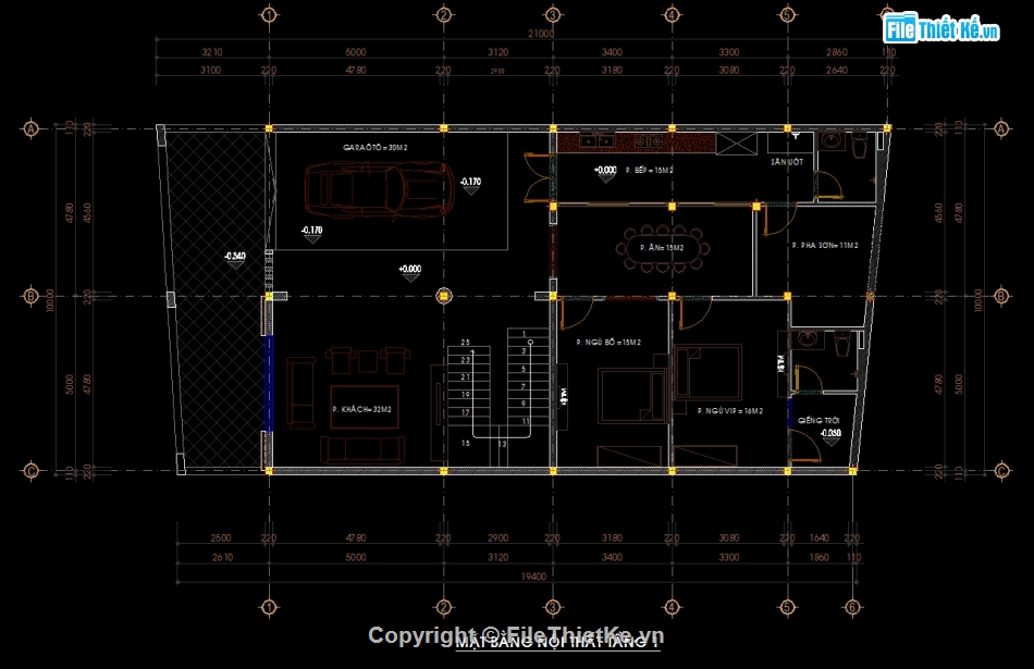 Bản vẽ biệt thự 2 tầng,Biệt thự 2 tầng file cad,Biệt thự 2 tầng file autocad,File cad biệt thự 2 tầng,Biệt thự 2 tầng 10x19.4m,Autocad biệt thự 2 tầng