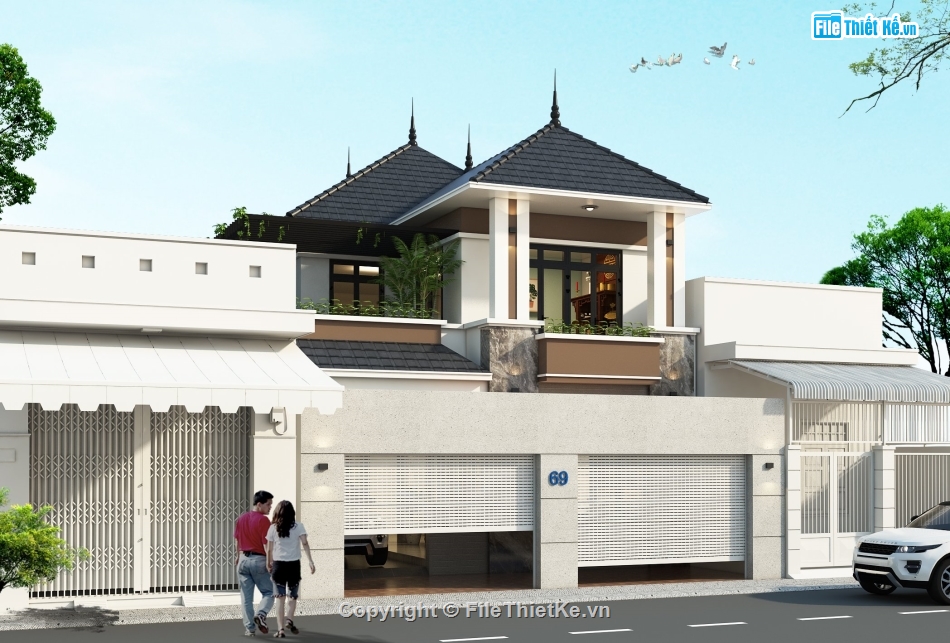 Bản vẽ biệt thự 2 tầng,Biệt thự 2 tầng file cad,Biệt thự 2 tầng file autocad,File cad biệt thự 2 tầng,Biệt thự 2 tầng 10x19.4m,Autocad biệt thự 2 tầng