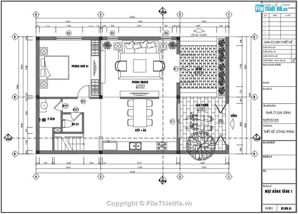 Biệt thự 3 tầng 7.9x13m,file cad biệt thự 3 tầng,biệt thự 3 tầng file cad,bản vẽ biệt thự 3 tầng,autocad biệt thự 3 tầng