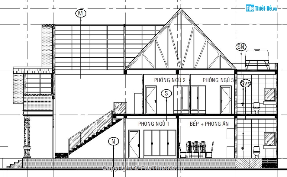 nhà cấp 4 mái thái,file cad nhà cấp 4,nhà cấp 4 gác lửng,file cad nhà cấp 4 gác lửng,bản vẽ nhà cấp 4 gác lửng,autocad nhà cấp 4