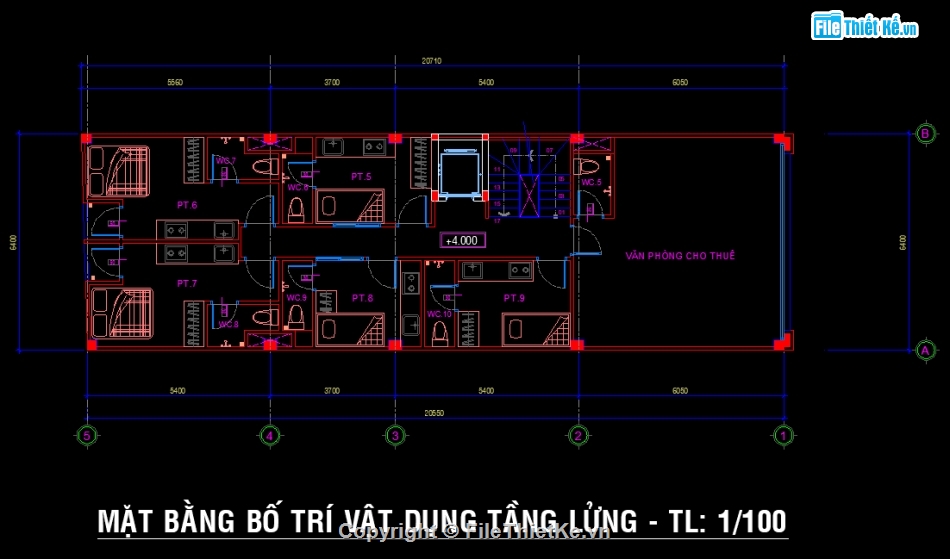 File cad nhà phố tân cổ điển,nhà phố 4 tầng 1 hầm,Nhà phố 4 tầng 1 hầm 6.4x20.5m,file cad nhà phố 4 tầng,bản vẽ nhà phố 4 tầng