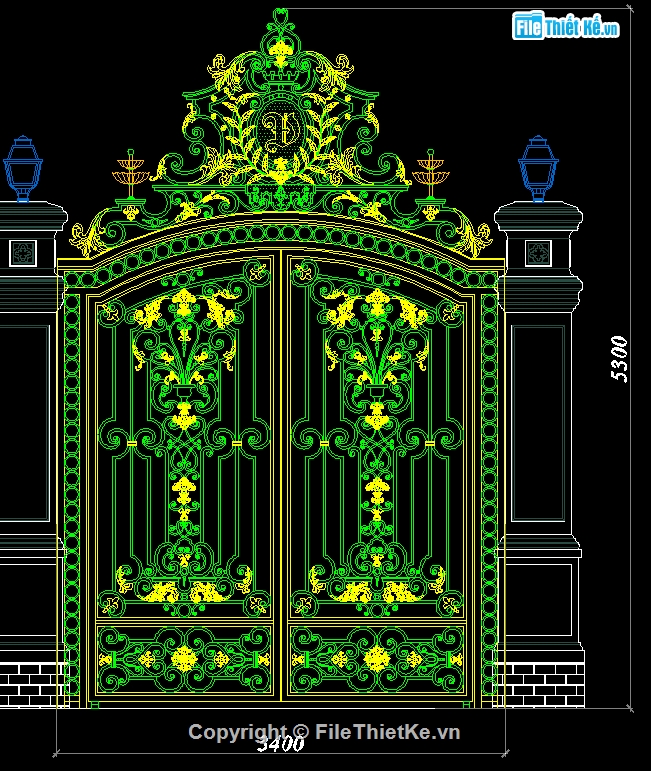 Cửa cổng biệt thự,Bản vẽ mẫu cổng biệt thự,cửa cổng hàng rào đẹp,file cad cổng cnc,autocad cổng cnc đẹp