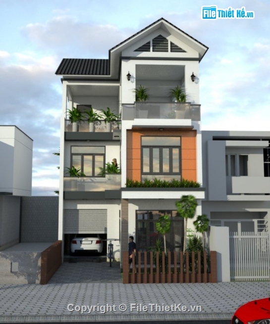 kiến trúc 3 tầng,biệt thự 3 tầng,biệt thự 3 tầng cad,cad biệt thự 3 tầng