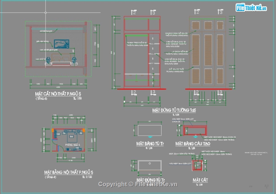 Nội thất nhà phố 4 tầng,Nhà phố 4 tầng 8x16m,Nội thất nhà phố file cad,Nhà phố 4 tầng file cad