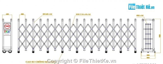 Bản Vẽ Autocad Mẫu Cổng Xếp Tự Động