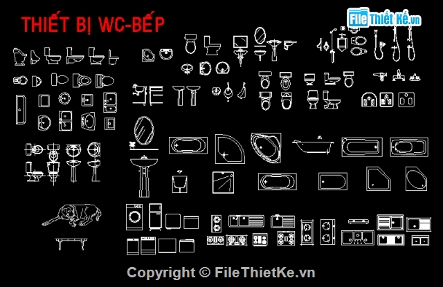 Bản Vẽ Cad Chi Tiết - Bếp - Thiết Bị Wc