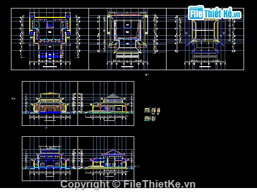 Bản Vẽ Thiết Kế Miếu Thờ Vua Bà Tại Quốc Oai Hà Nội NDNTH41