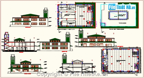 nhà thờ hồi giáo,cad nhà thờ,file cad nhà thờ đẹp