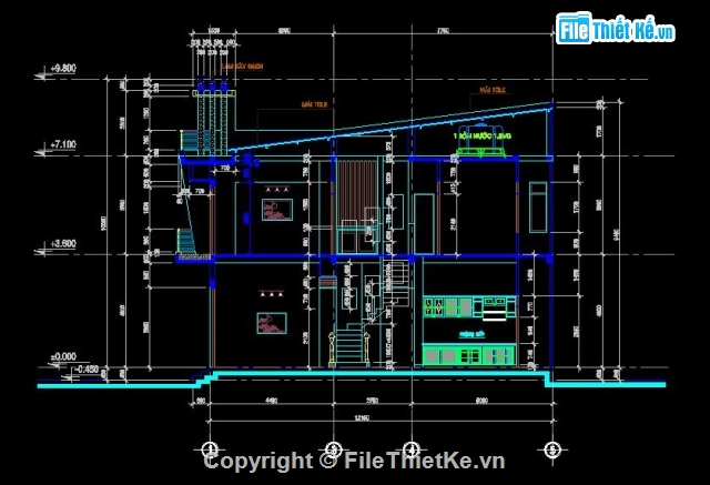 Hồ sơ thiết kế,Nhà 2 tầng,Nhà 2 tầng đẹp,Nhà phố 2 tầng,nhà kích thước 5 x 12.5m