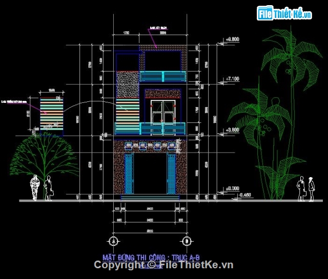 Hồ sơ thiết kế,Nhà 2 tầng,Nhà 2 tầng đẹp,Nhà phố 2 tầng,nhà kích thước 5 x 12.5m