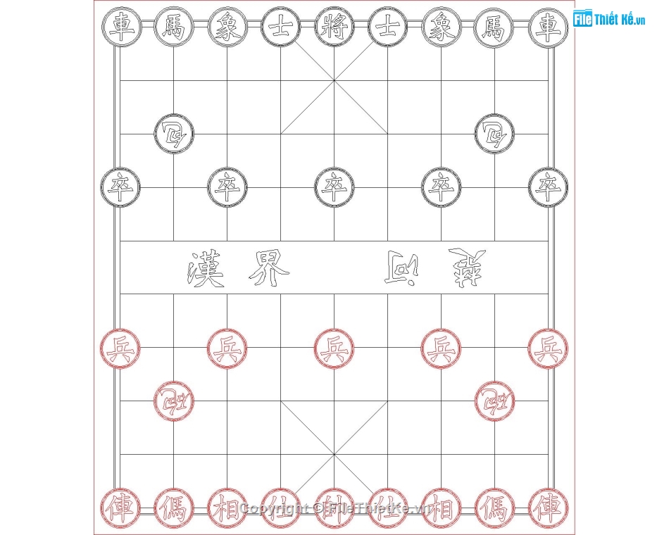 file cad cờ tướng,file CNC cờ tướng,bàn cờ tướng vector,cờ tướng,bản vẽ cờ tướng