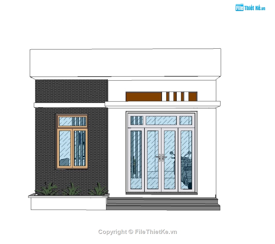 bản vẽ nhà phố,thiết kế nhà phố,nhà phố 1 tầng,bản vẽ revit nhà phố,Thiết kế revit nhà phố hiện đại