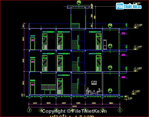 nhà phố 3 tầng,kiến trúc 3 tầng,Nhà phố 5x15m