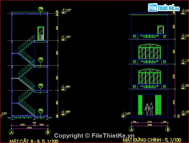 nhà phố 3 tầng,kiến trúc 3 tầng,Nhà phố 5x15m