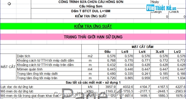 dự ứng lực,dầm,Bản vẽ dầm T