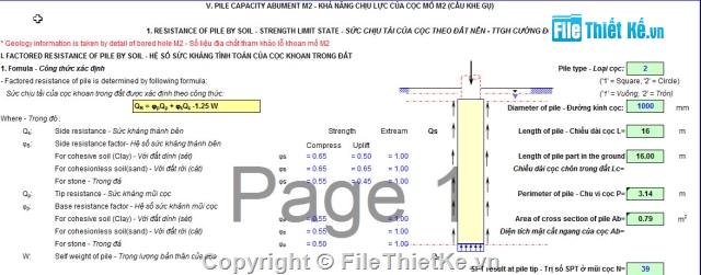 tính mố,cọc khoan nhồi 1200,cọc