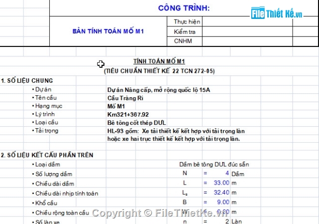 tính mố,chữ U,cọc khoan nhồi