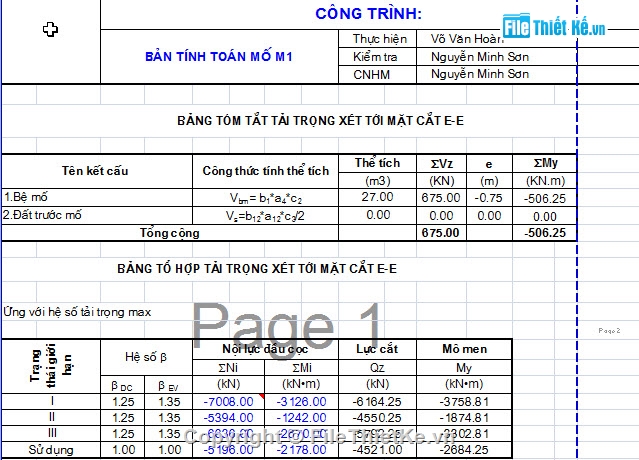 tính mố,chữ U,cọc khoan nhồi