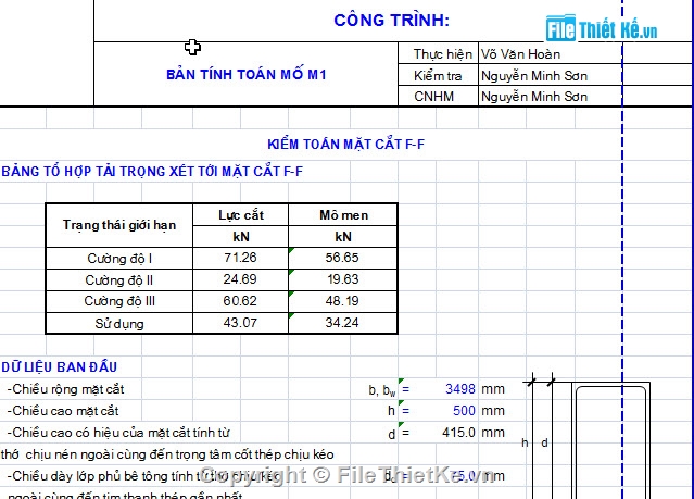 tính mố,chữ U,cọc khoan nhồi