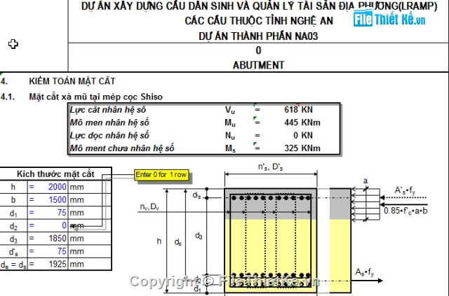 cọc Shinso,tính mố,Móng cọc Shinso