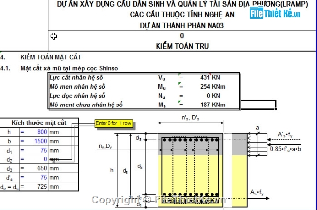 cọc Shinso,Móng cọc Shinso,tính trụ cầu