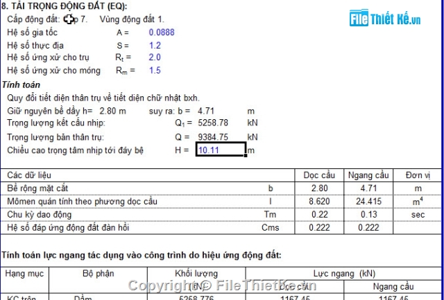 tính trụ cầu,trụ,cọc khoan nhồi