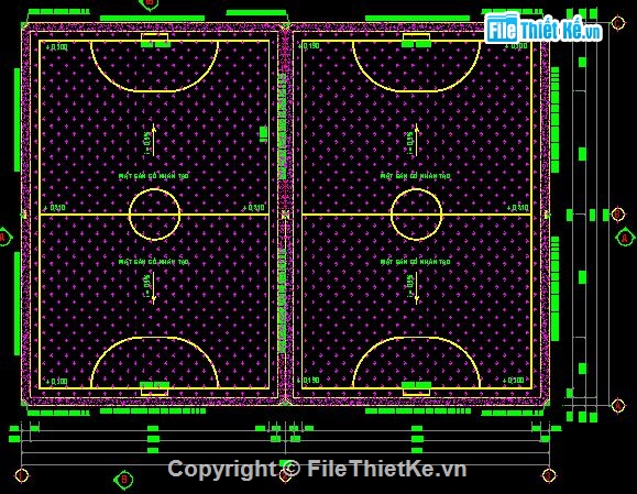 bản vẽ sân cỏ,sân bóng mini nhân tạo đẹp,Bản vẽ sân bóng rổ 2 tầng,Bản vẽ autocad,sân bóng