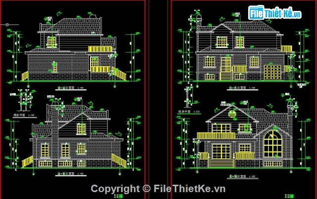 kiến trúc nước ngoài,kiến trúc 2 tầng,kiến trúc 2  tầng,Bản vẽ kiến trúc Nhà