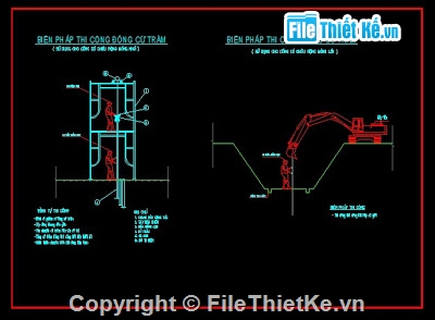 Bản vẽ,đóng cọc tre,thi công cọc,biện pháp thi công