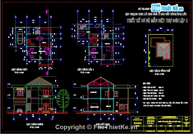 Biệt thự,Bản vẽ hoàn thiện,Bản vẽ autocad